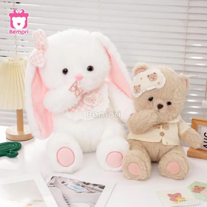 Bộ Thú Bông Đeo Yếm Đội Nơ