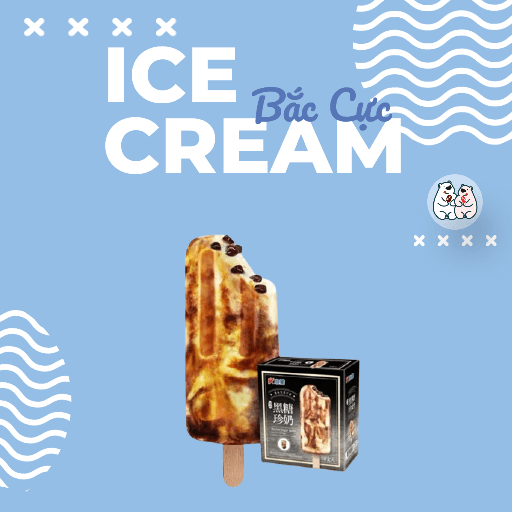 Kem trân châu đường nâu Shaomei Brown Sugar Boba IC Bar Đài Loan 75g