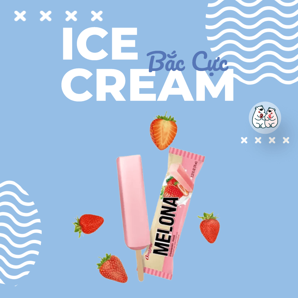 Kem dâu tây Binggrae Melona Strawberry Hàn Quốc 80ML