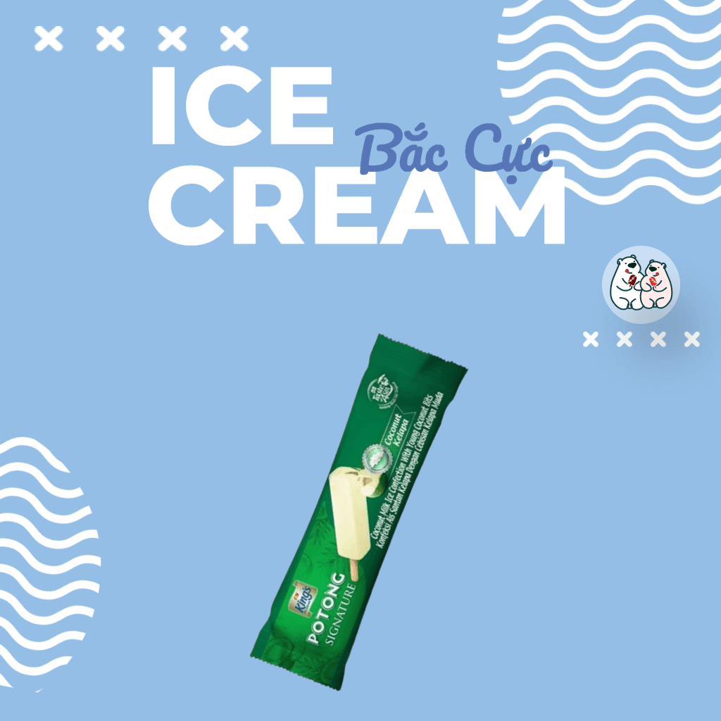 Kem dừa non King's F&N Potong Signature Coconut Thái Lan 60ML
