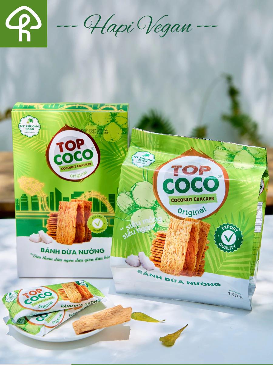 Bánh Dừa Nướng Top Coco, Bánh Bánh Dừa Đà Nẵng Phân Phối Bởi 𝐇 𝐇𝐀𝐏𝐈 𝐕𝐄𝐆𝐀𝐍 Thơm Ngon, Giòn Tan 150g