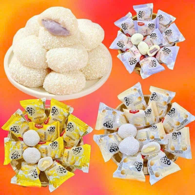 (13 Vị) Bánh Mochi Kem Sữa Vị Sầu Riêng/ Khoai Môn/ Đậu Nành Đủ Vị, Bánh Mochi Phủ Dừa Đài Loan, Bánh Mochi Kem Lạnh