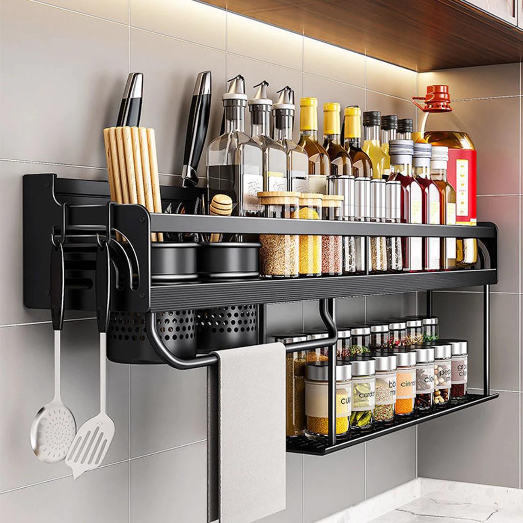 Giá Treo Đồ Nhà Bếp, Giá Cài Dao, Kéo, Đồ Dùng Nhà Bếp Đa Năng Bằng Inox Không Gỉ,Tặng keo dán cường lực MKS021