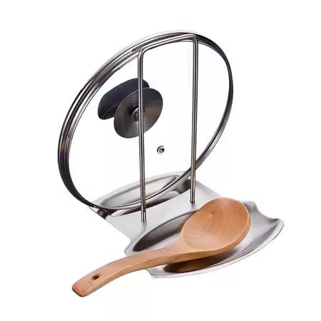 Giá để nắp vung nồi đũa muỗng thìa nấu ăn Inox SOUTH GMD2 tiện lợi ráo nước kèm khay nhà bếp