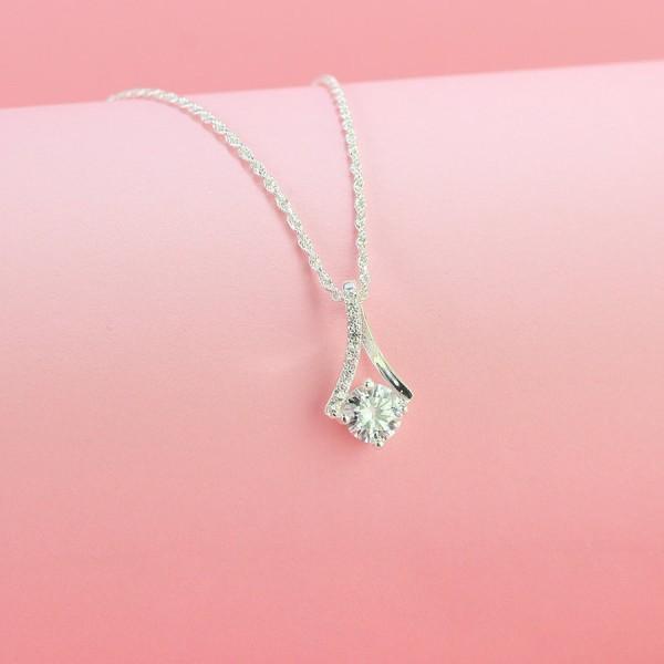 Dây chuyền nữ Moissanite đính đá 6.0mm DCNM0001