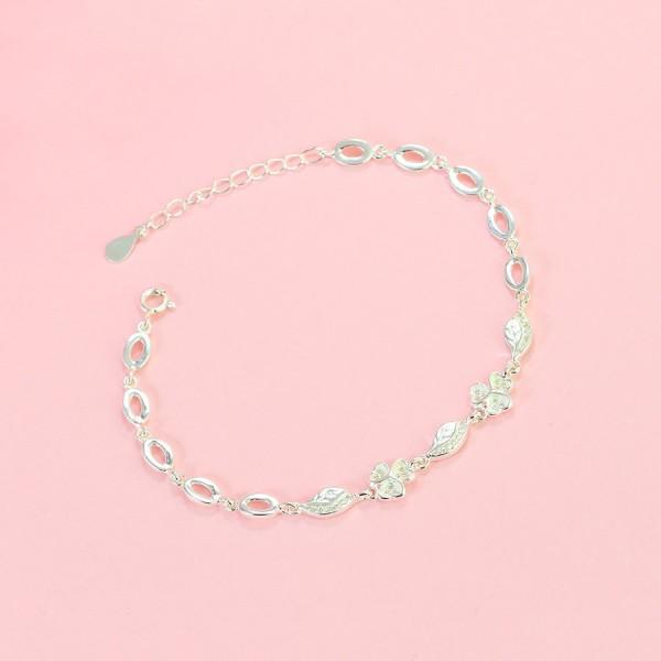 Lắc tay bạc nữ hình chiếc lá đẹp LTN0385